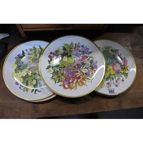 398 - A set of six limited edition cabinet plates produced by Spink Modern Collections titled 'Wildflowers... 