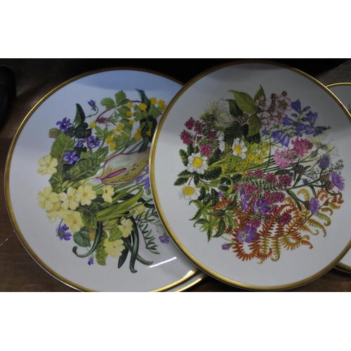 398 - A set of six limited edition cabinet plates produced by Spink Modern Collections titled 'Wildflowers... 