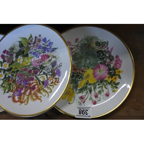 398 - A set of six limited edition cabinet plates produced by Spink Modern Collections titled 'Wildflowers... 