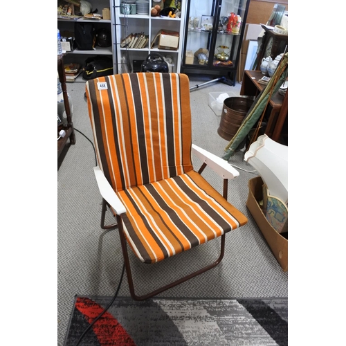 458 - A retro folding deck chair.