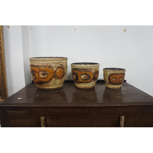 78 - Three vintage 'Scheurich - Keramik, West German plant pots / vases (one a/f).