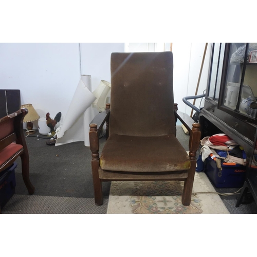 91 - A vintage fire side chair.