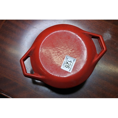 126 - A vintage Nacco Denmark lidded cast iron cooking pot.