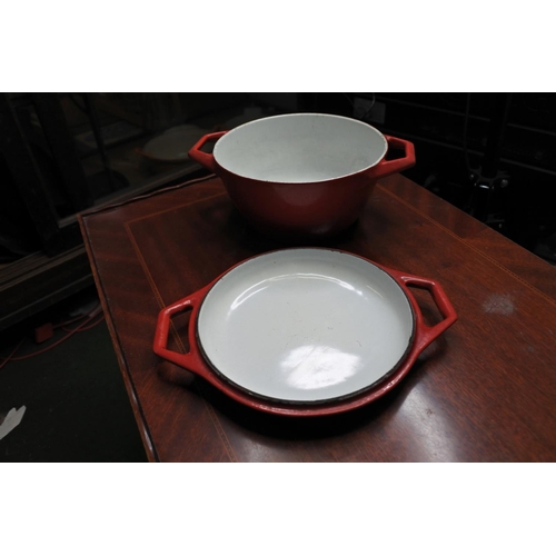 126 - A vintage Nacco Denmark lidded cast iron cooking pot.