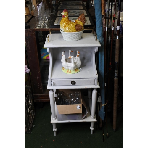 131 - An up-cycled plant stand with one drawer.