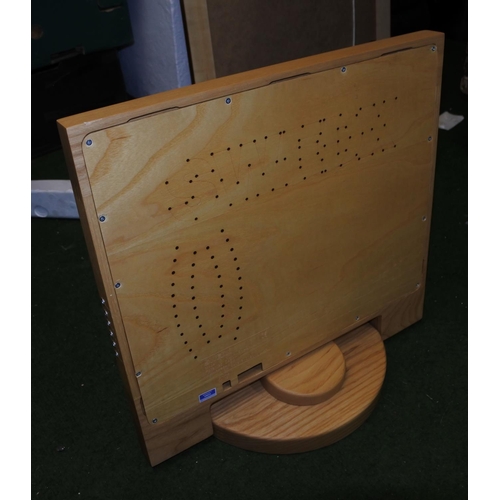 137 - A wood framed table top mirror (converted from a computer monitor).