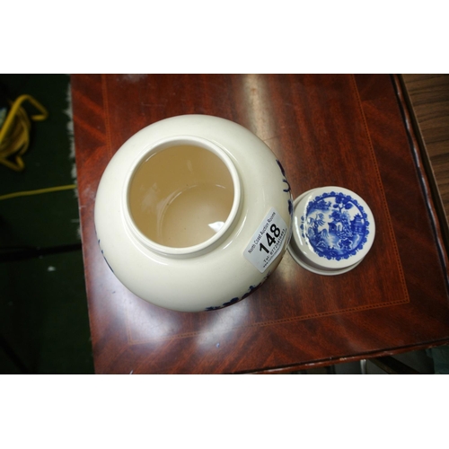 148 - A Royal Cauldon Bristol Ironstone Willow pattern lidded pot.