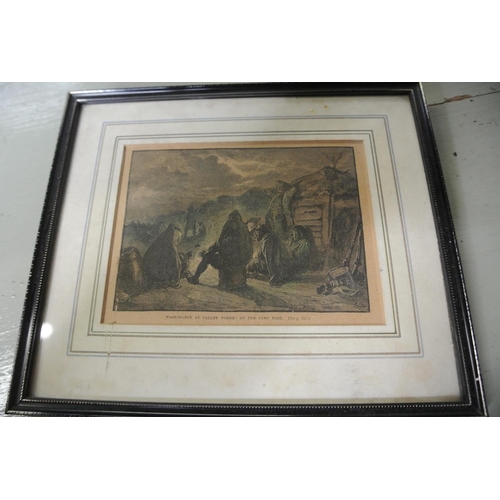 159 - Three antique framed prints, tilted 'L'entree De La Prison De La Conciergerie'. 'Chapelle De La Pris... 