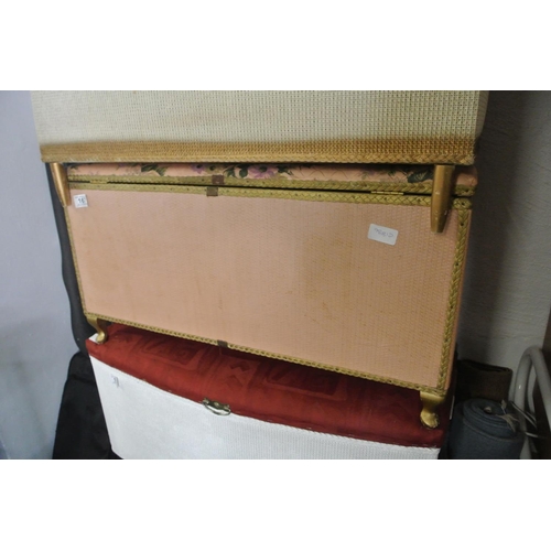 167 - A wicker ottoman on Queen Anne legs.