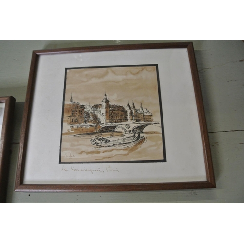 173 - Three framed artworks by artist French artist 'Julio'.