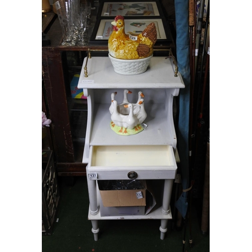 131 - An up-cycled plant stand with one drawer.