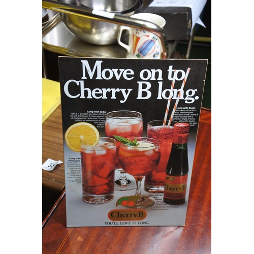 138 - An advertising card bar display, reading 'Move on to Cherry B long'.