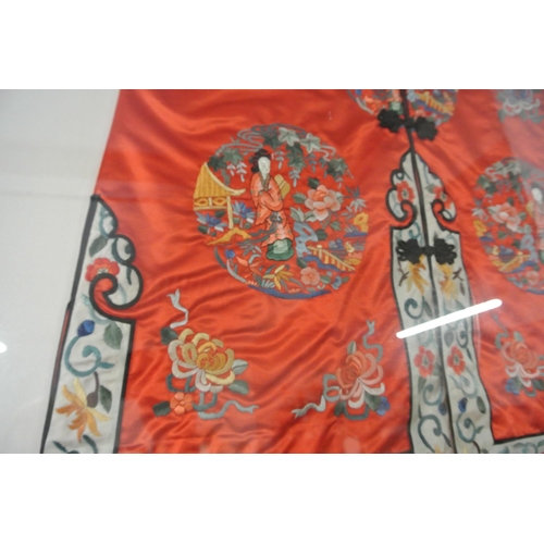 172 - A framed Kimono with stunning needle work.