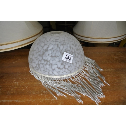 253 - A vintage ceiling light shade.