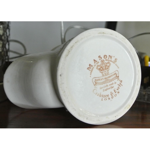 285 - A Manson's Ironstone embossed shaving mug for Crabtree & Evelyn London, along with a shaving brush.