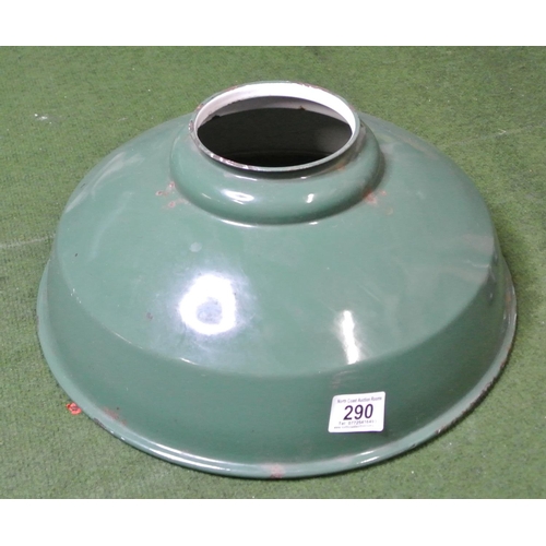 290 - An industrial green enamel light shade.