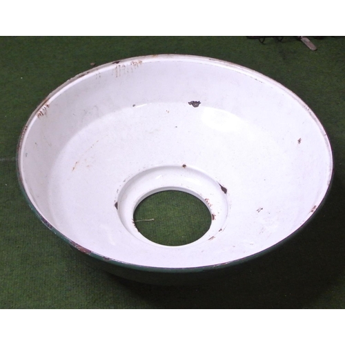290 - An industrial green enamel light shade.