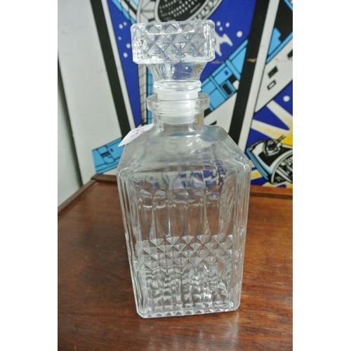 491 - Two cut glass decanters.