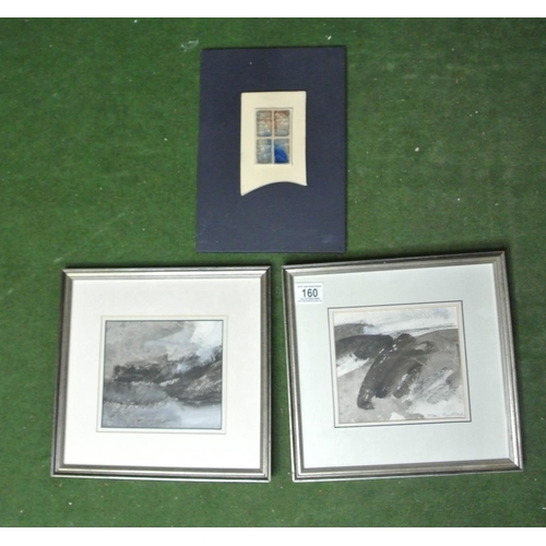 160 - Two framed paintings signed by artist 'Drane Fleetwood'. Along with an art piece tilted 'Silent Wind... 