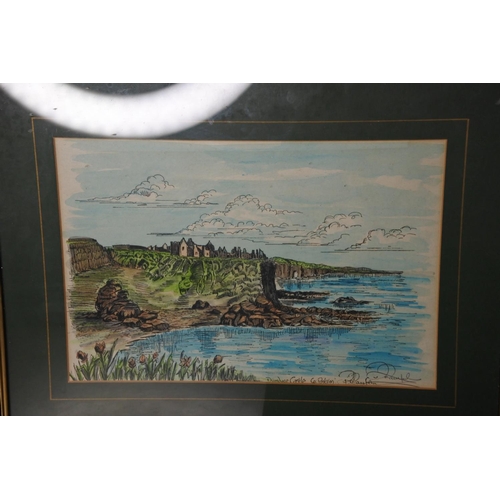 161 - A pair of framed pictures depicting the Giants Causeway and the other a water colour and ink study o... 