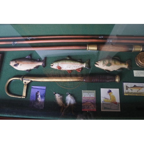 175 - A framed fishing/ anglers display.