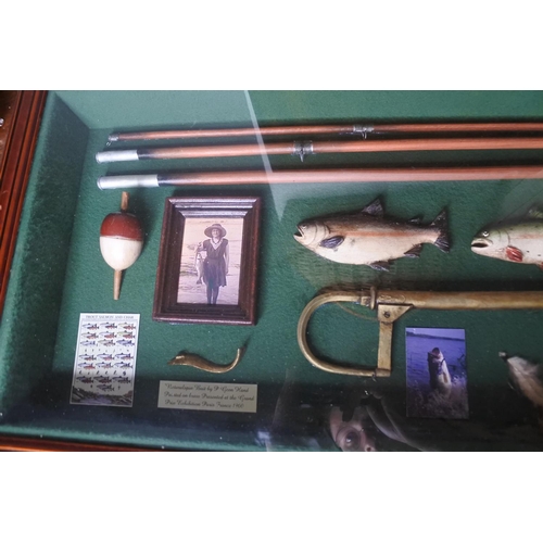 175 - A framed fishing/ anglers display.