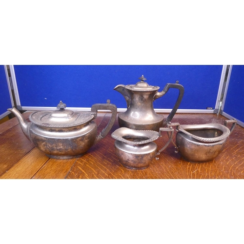 103 - A vintage/ antique 4 piece silver plated tea service.