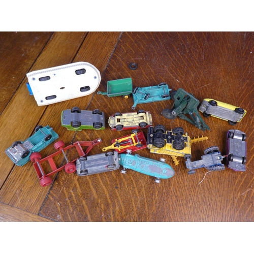 116 - A collection of vintage playworn cars, to include Corgi, Matchbox & more.