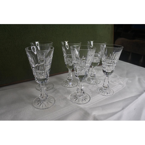 606 - A set of 6 Waterford Crystal Lismore glasses.