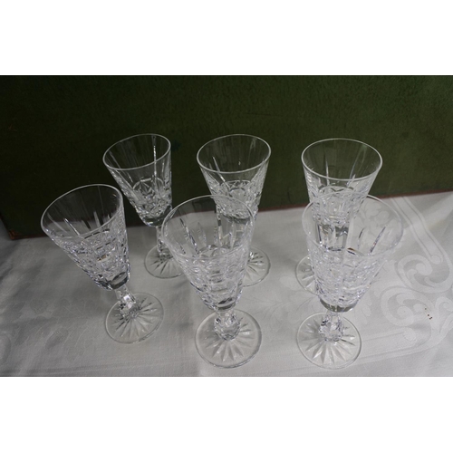 606 - A set of 6 Waterford Crystal Lismore glasses.