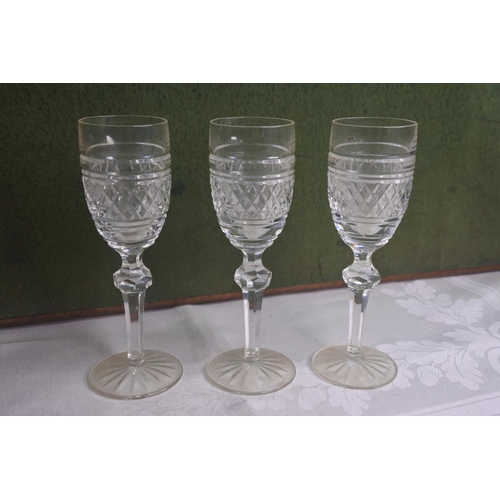 607 - A set of 3 Waterford Crystal glasses.