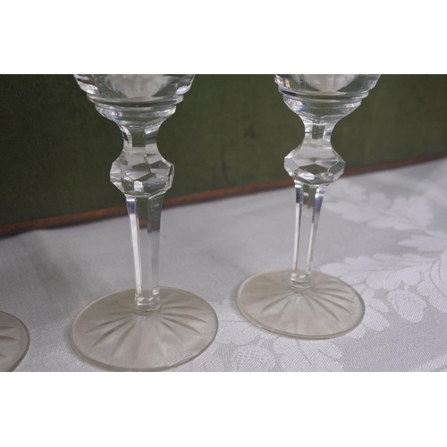 607 - A set of 3 Waterford Crystal glasses.