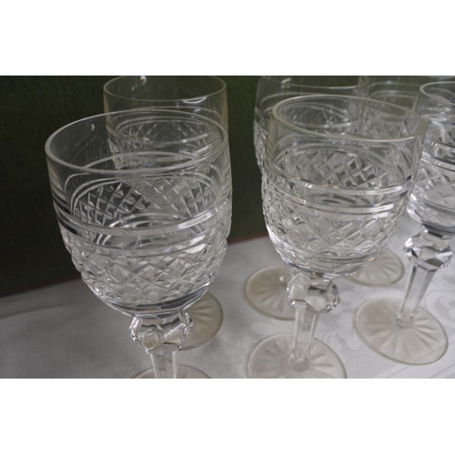 610 - A set of 6 Waterford Crystal wine glasses.