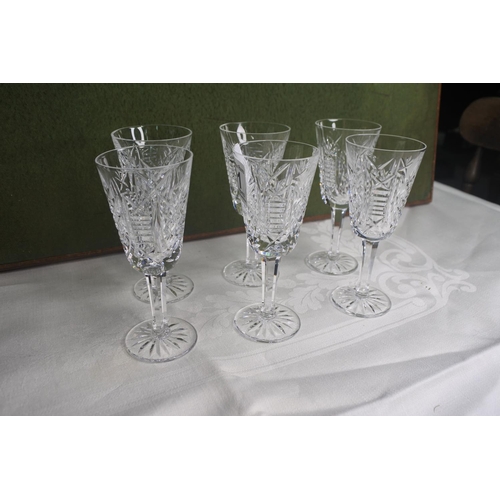 611 - A set of 6 Waterford Crystal glasses.