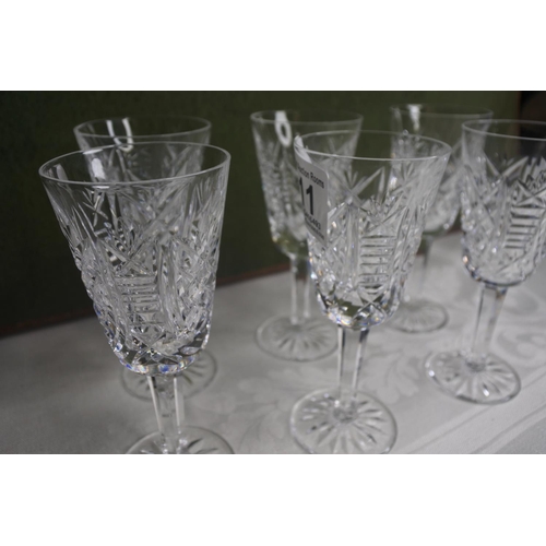 611 - A set of 6 Waterford Crystal glasses.