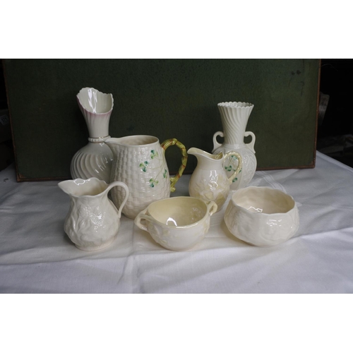 628 - An assortment of various ceramics to include Belleek & more.