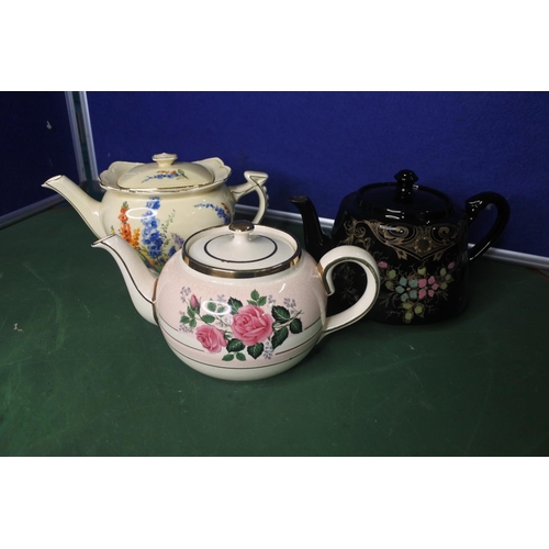 655 - A collection of 3 antique/ vintage teapots.