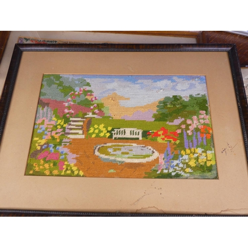 66 - An assortment of framed tapestries/ needlepoints.