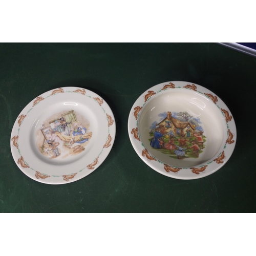 665 - 2 Royal Doulton Bunnykins dishes.