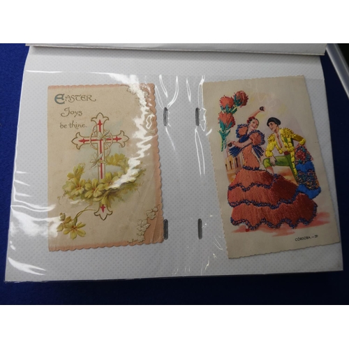 107 - A postcard album with contents.