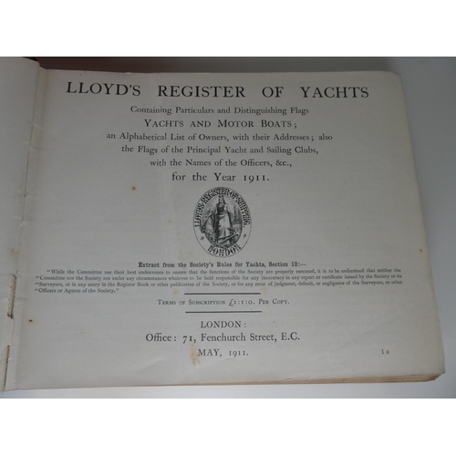 143 - A copy of Lights & Tides of the World - 1905 & 'Lloyds Register of Yachts - 1911'.