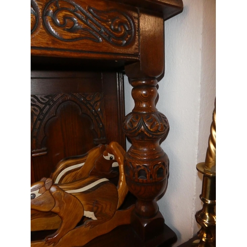 156 - A vintage Old Charm oak sideboard/ court cabinet.