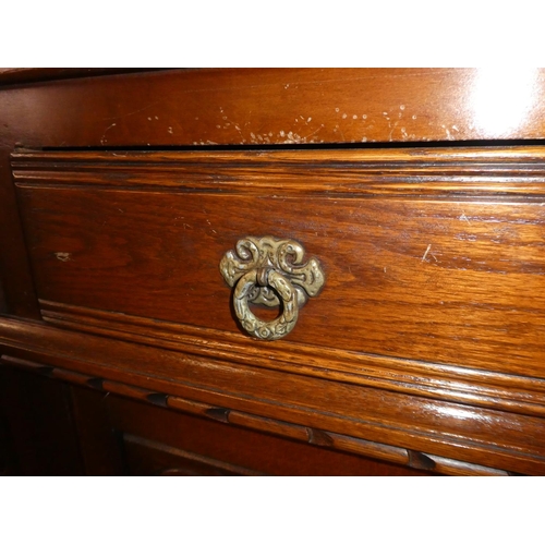 156 - A vintage Old Charm oak sideboard/ court cabinet.