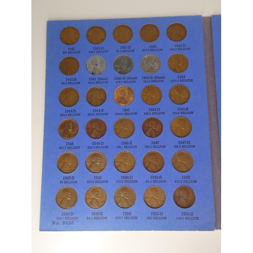 159 - A Lincoln Head Cent number 2 folder with contents.