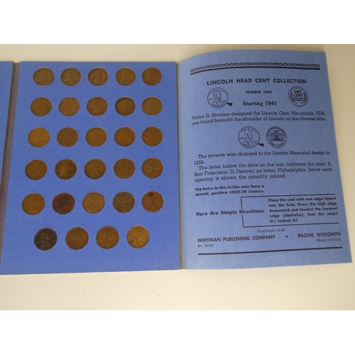 159 - A Lincoln Head Cent number 2 folder with contents.