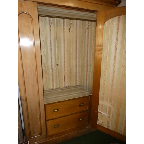 180 - A stunning antique/ Victorian wardrobe with interior drawers & large central mirrored door.