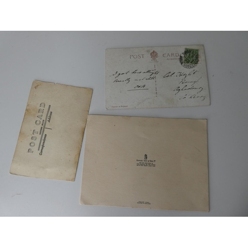 20 - A collection of 3 vintage military postcards/ cards, to include an interesting Royal Inniskillings p... 