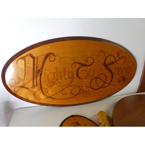 216 - A collection of vintage wooden Religious Quote plaques.