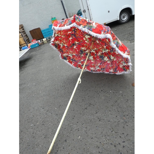 236 - A large vintage parasol/ sun lounging umbrella.