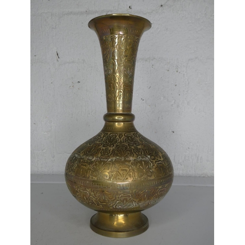 276 - A large vintage decorative brass vase.